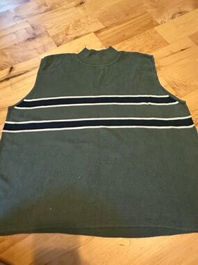90s Clio Olive & Navy Mock Turtleneck